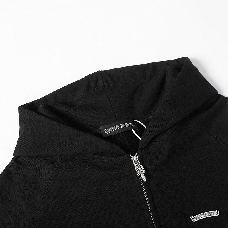 Chrome Hearts Triple Cross Script Sleeve Zip Up Hoodie 7019