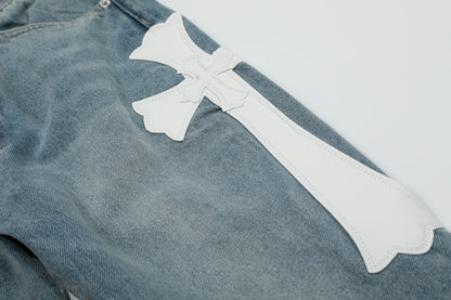 Chrome Hearts Gallery Dept Cross Patch Flare Denim Jeans 8146