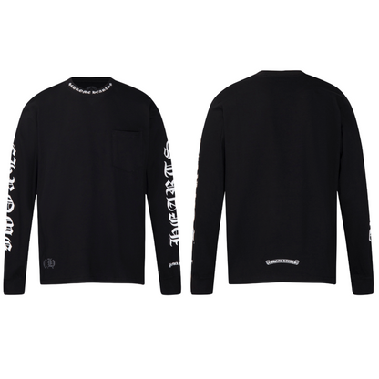 Chrome Hearts Letter Neck Floral Long Sleeve T-Shirt 9011