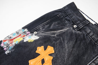Chrome Hearts Gallery Dept Cross Patch Flare Denim Jeans 8176
