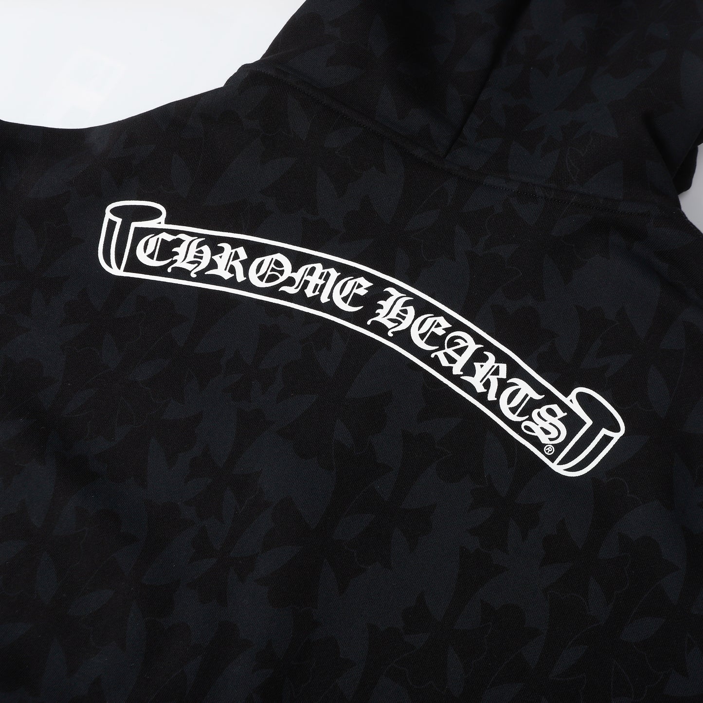 Chrome Hearts Black Tonal Monogram Scroll Horseshoe Logo Zip Up Hoodie 9818