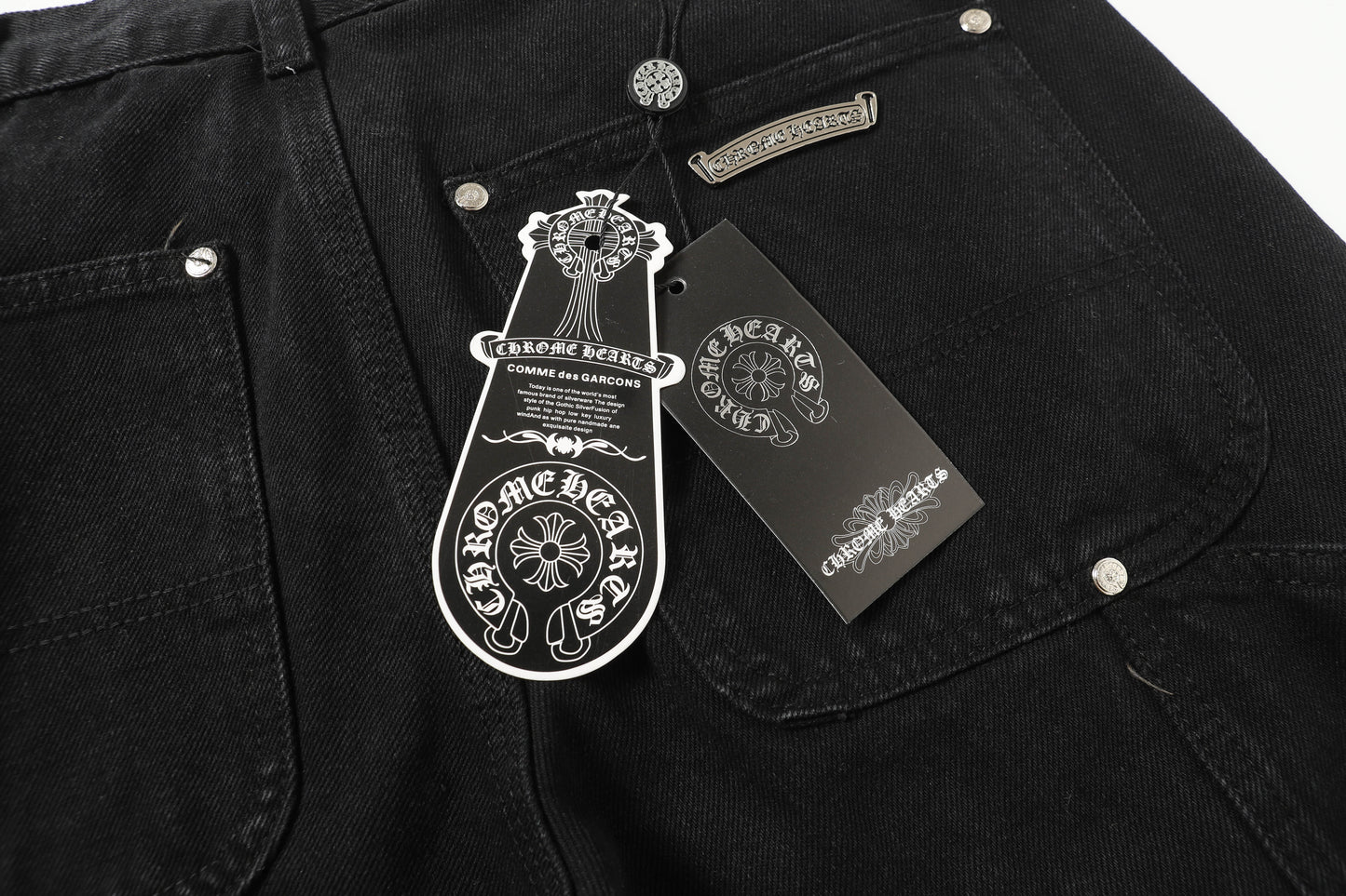Chrome Hearts Vintage Cross Patchwork Washed Carpenter Denim Shorts 9902