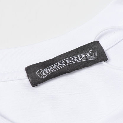 Chrome Hearts Leather Accent Metal Cross/Horseshoe Graphic Tee 2266