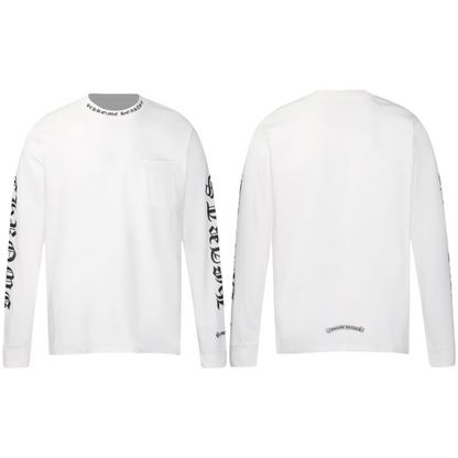 Chrome Hearts Letter Neck Floral Long Sleeve T-Shirt 9011