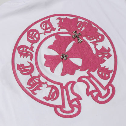 Chrome Hearts Fragmented Heart Cross Leather Tag Embroidered Shirt 2268