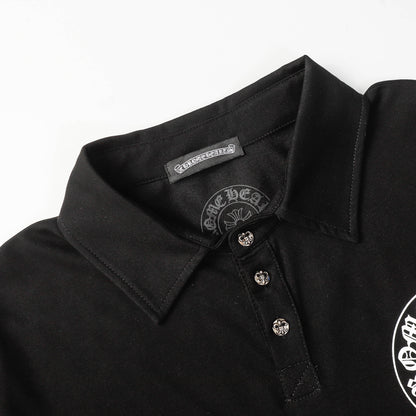 Chrome Hearts Horseshoe print lapel polo shirt 9995