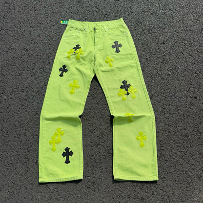 Chrome Hearts Limited edition green cow jeans