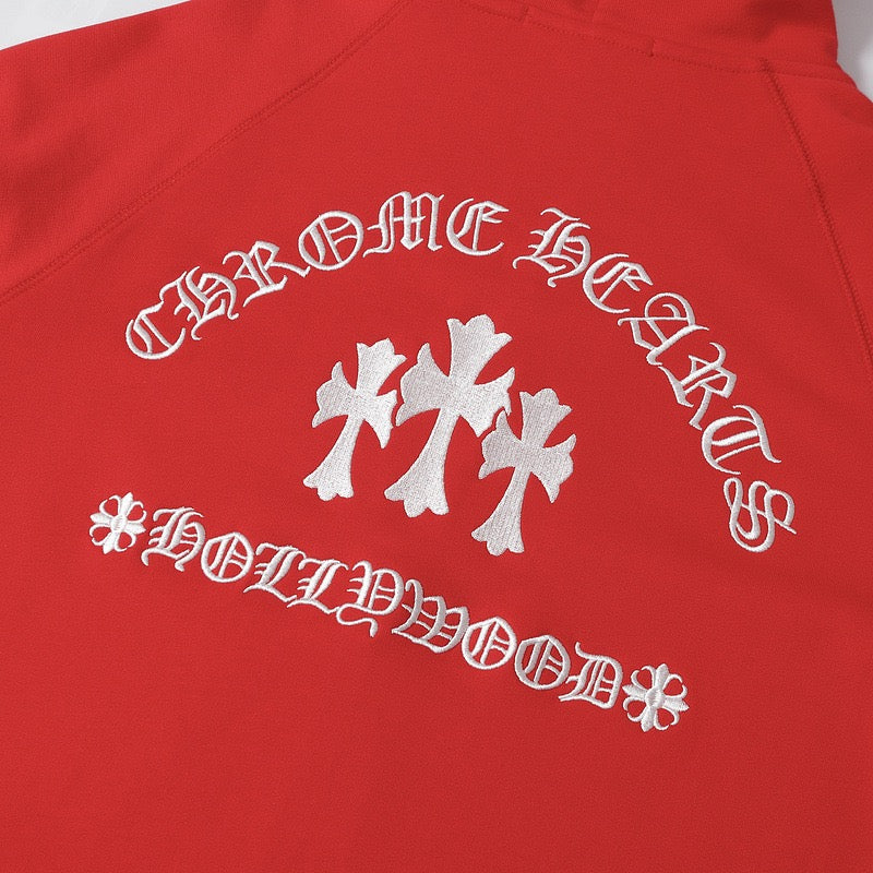 Chrome Hearts Triple Cross Script Sleeve Zip Up Hoodie 7019