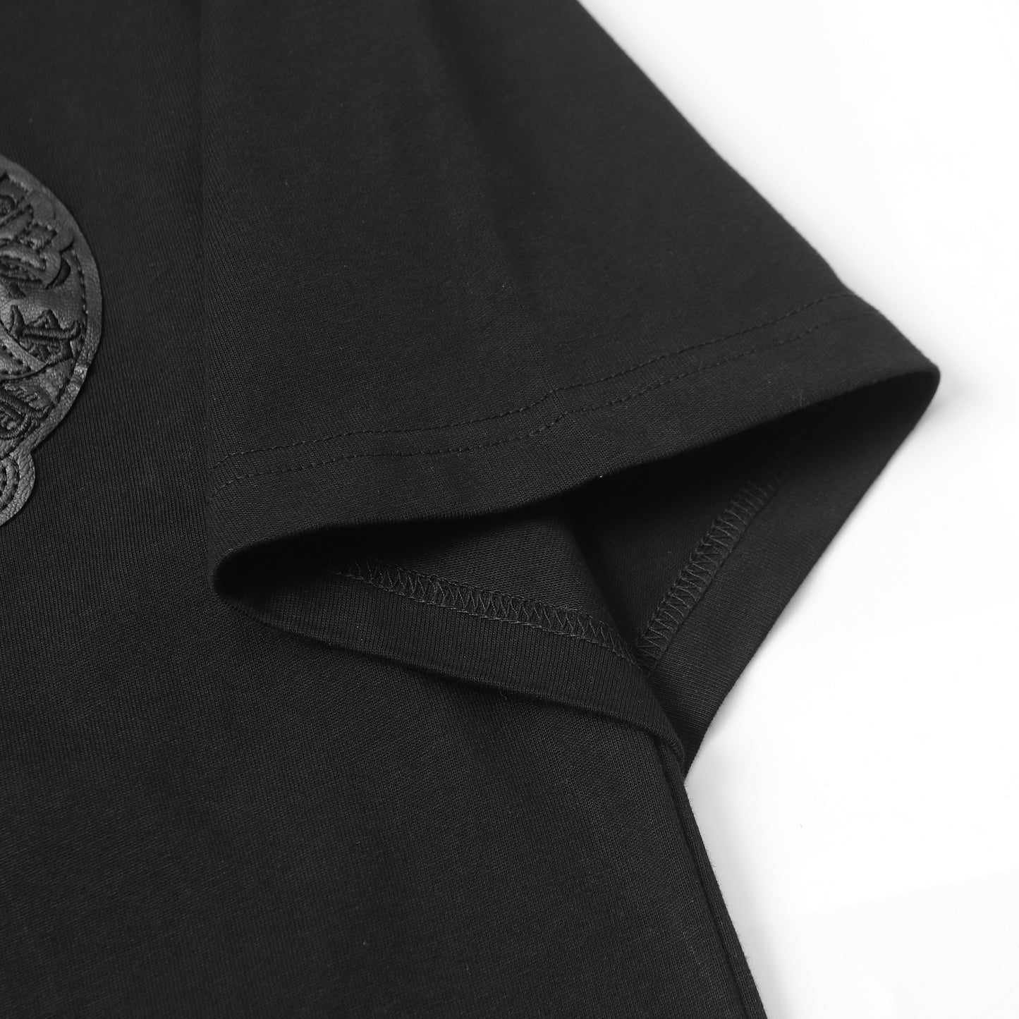 Chrome Hearts Fragmented Heart Cross Leather Tag Embroidered Shirt 2268