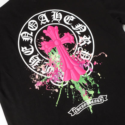 Chrome Hearts Horseshoe Graffiti Cross Colorful T-Shirt 2257