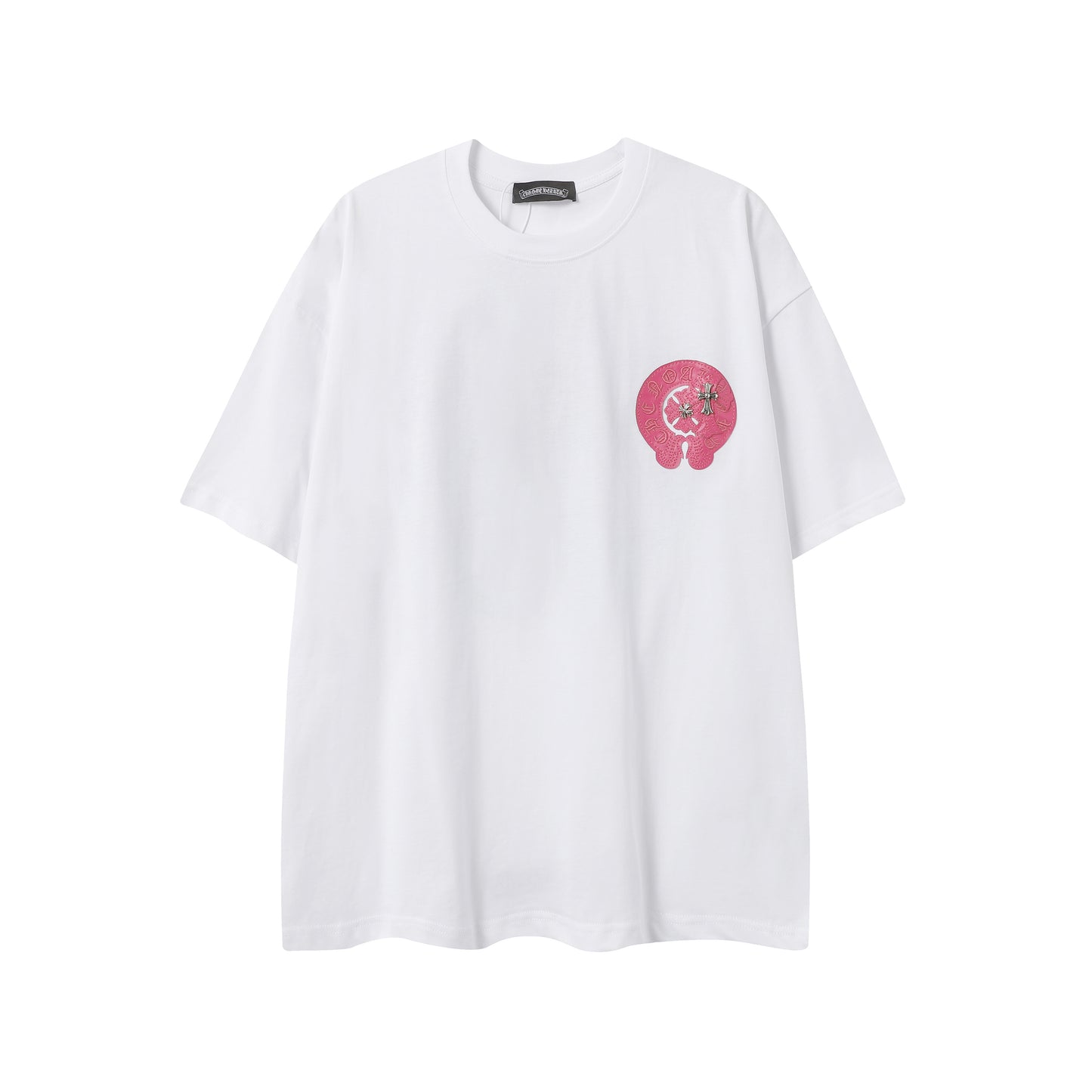 Chrome Hearts Fragmented Heart Cross Leather Tag Embroidered Shirt 2268