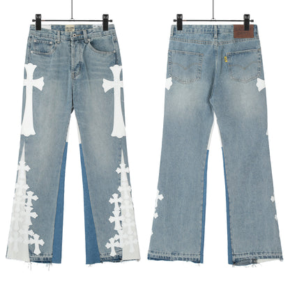 Chrome Hearts Gallery Dept Cross Patch Flare Denim Jeans 8146