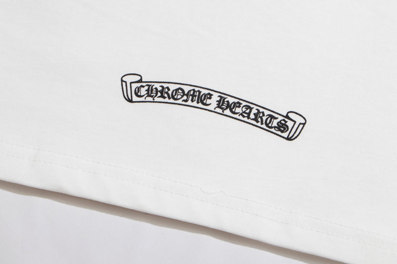 Chrome Hearts Letter Neck Floral Long Sleeve T-Shirt 9011