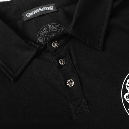 Chrome Hearts Horseshoe print lapel polo shirt 9995