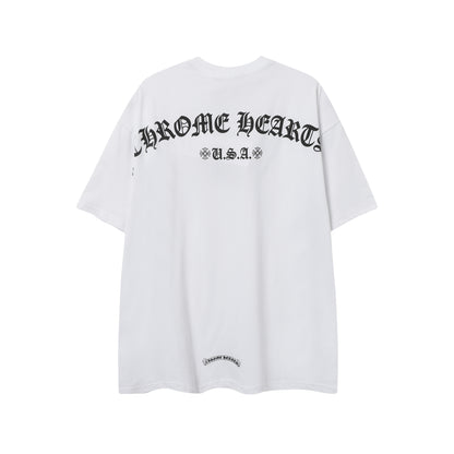 Chrome Hearts Cross & Horseshoe Print Round Neck T-Shirt 2270