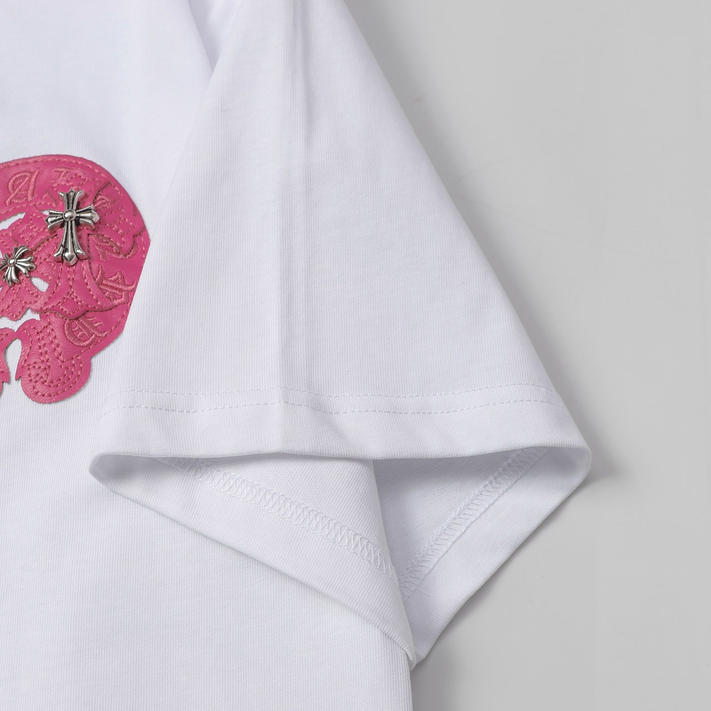 Chrome Hearts Fragmented Heart Cross Leather Tag Embroidered Shirt 2268