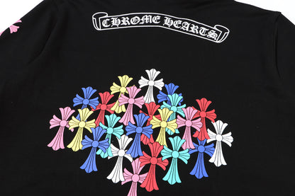 Chrome Hearts Multi-Color Cemetery Cross Logo Zip Up Hoodie 5015