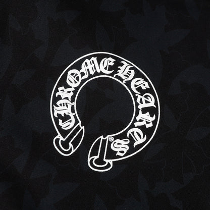 Chrome Hearts Black Tonal Monogram Scroll Horseshoe Logo Zip Up Hoodie 9818