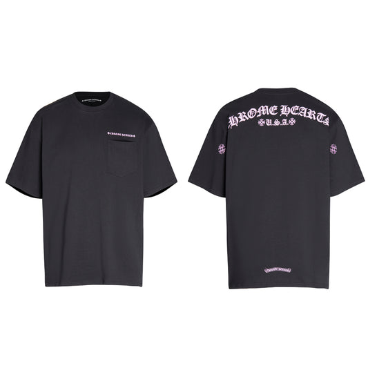 Chrome Hearts USA Script Logo Short Sleeve T-Shirt Tee 6050