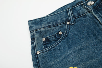 Chrome Hearts Limited edition colorful leather multi-color high street work jeans