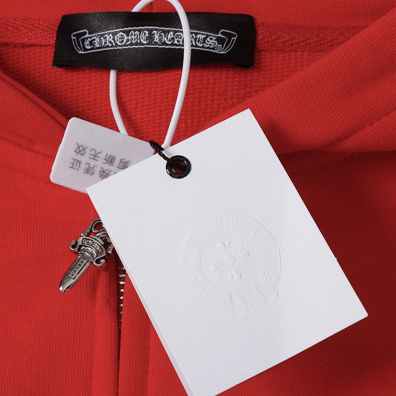 Chrome Hearts Triple Cross Script Sleeve Zip Up Hoodie 7019