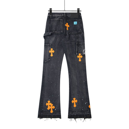 Chrome Hearts Gallery Dept Cross Patch Flare Denim Jeans 8176