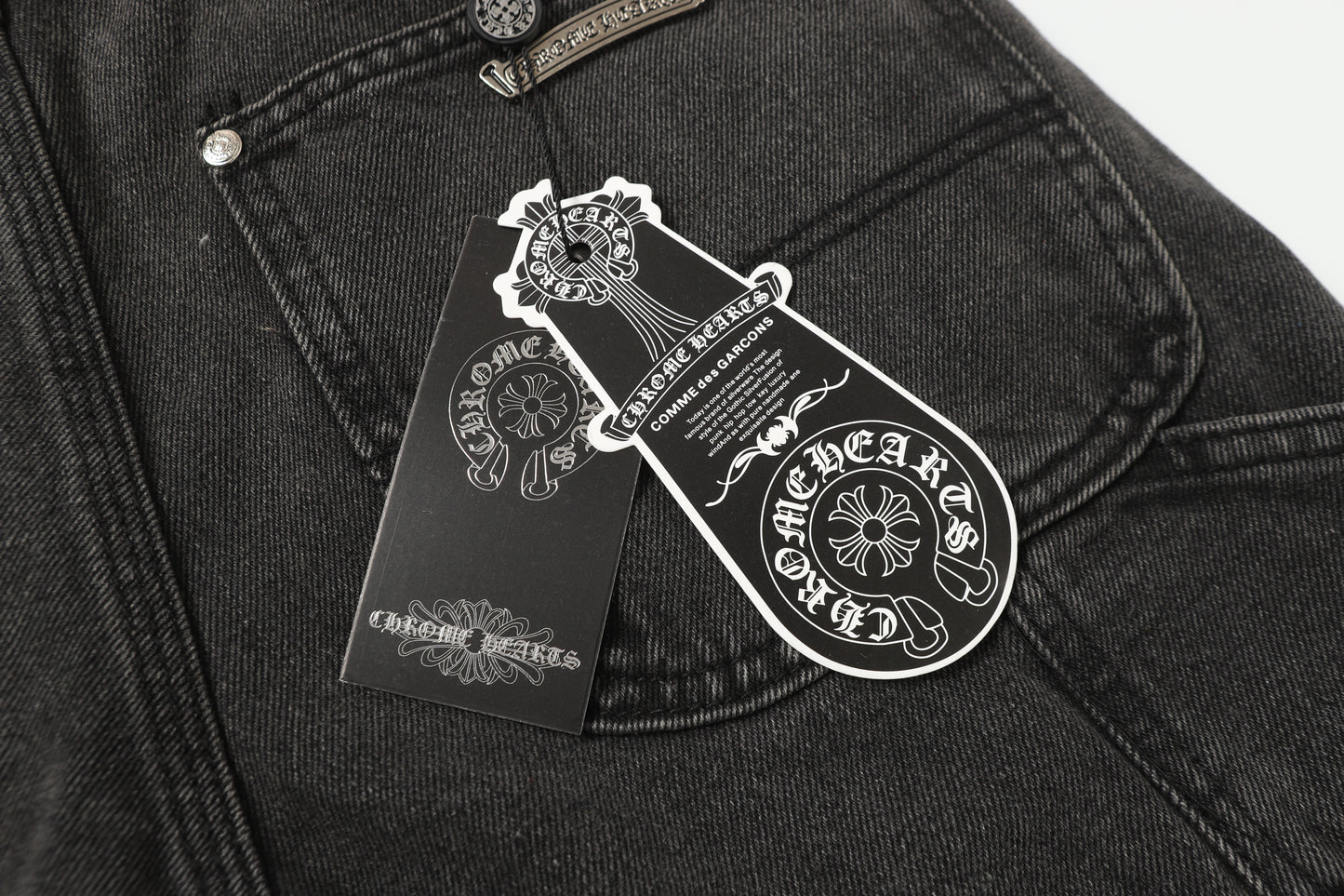 Chrome Hearts Vintage Cross Patchwork Washed Carpenter Denim Shorts 9903