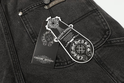 Chrome Hearts Vintage Cross Patchwork Washed Carpenter Denim Shorts 9903