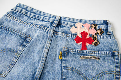 Chrome Hearts Gallery Dept Cross Patch Flare Denim Jeans 8186