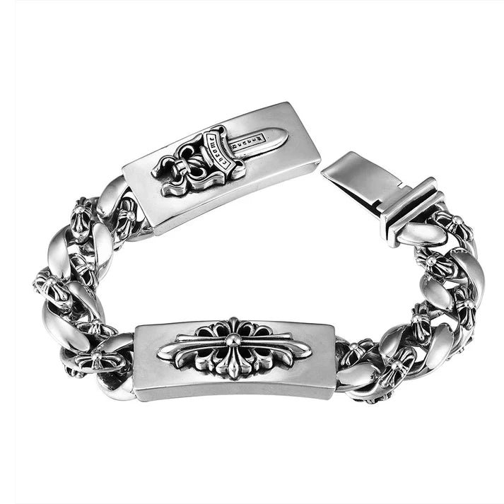 Chrome Hearts DOUBLE ID FANCY LINK BRACELET -8
