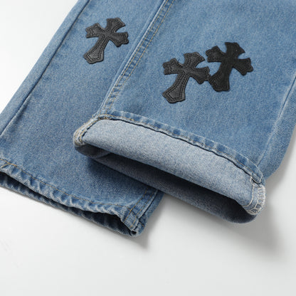 Chrome Hearts Levi's 505 Black Cross Patch Jeans