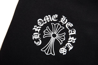 Chrome Hearts Letter Printed Long Cross Flower Arm Zipper Sweatshirt 5007