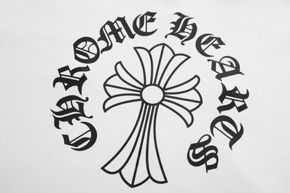 Chrome Hearts Letter Printed Long Cross Flower Arm Zipper Sweatshirt 5007