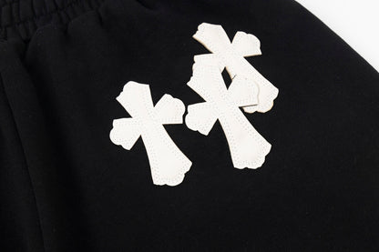Chrome Hearts Triple Cross CH Logo Embroidered Shorts 9049