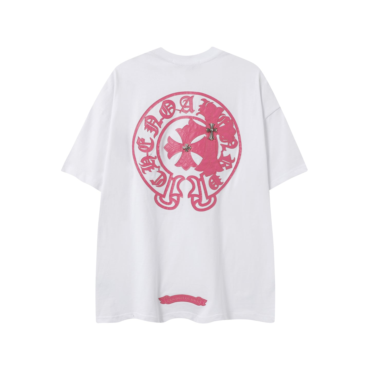 Chrome Hearts Fragmented Heart Cross Leather Tag Embroidered Shirt 2268