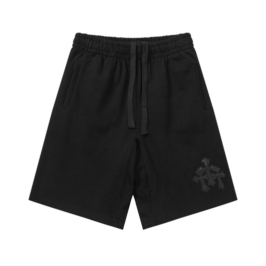 Chrome Hearts Cemetery Leather Cross Patch Paper Jam Shorts