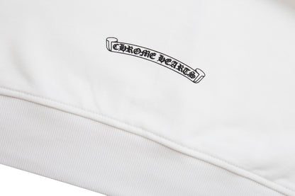 Chrome Hearts Letter Printed Long Cross Flower Arm Zipper Sweatshirt 5007