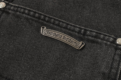 Chrome Hearts Vintage Cross Patchwork Washed Carpenter Denim Shorts 9903
