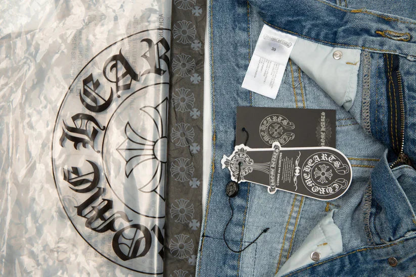 Chrome Hearts Levi's 905 Black Cross Patch Light Blue Jeans
