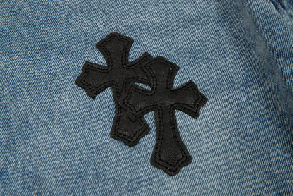 Chrome Hearts Levi's 905 Black Cross Patch Light Blue Jeans